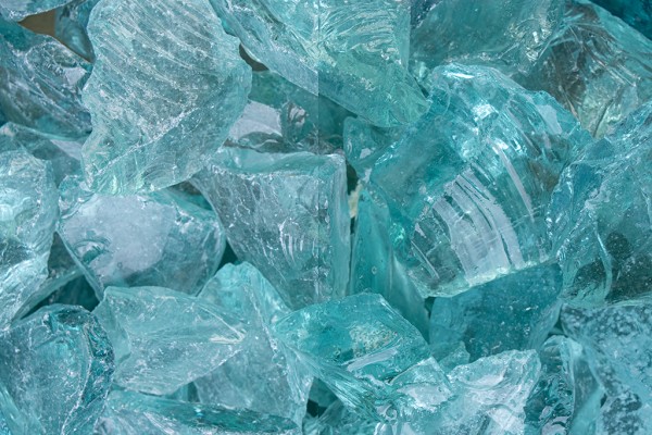 Glas Turquoise Glas Steinschlag | Körnung 40-80 mm
